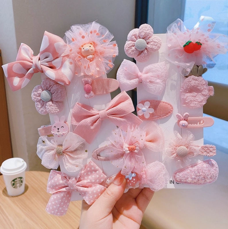 Arco horquilla tela flor horquilla princesa bebé niña flequillo clip accesorios para el cabello de los niños no lastiman el cabello roto horquilla