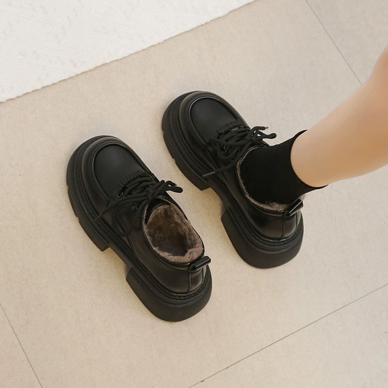 Французская бархатная маленькая кожаная обувь Mary Jen осень-зима новая мода в английском стиле