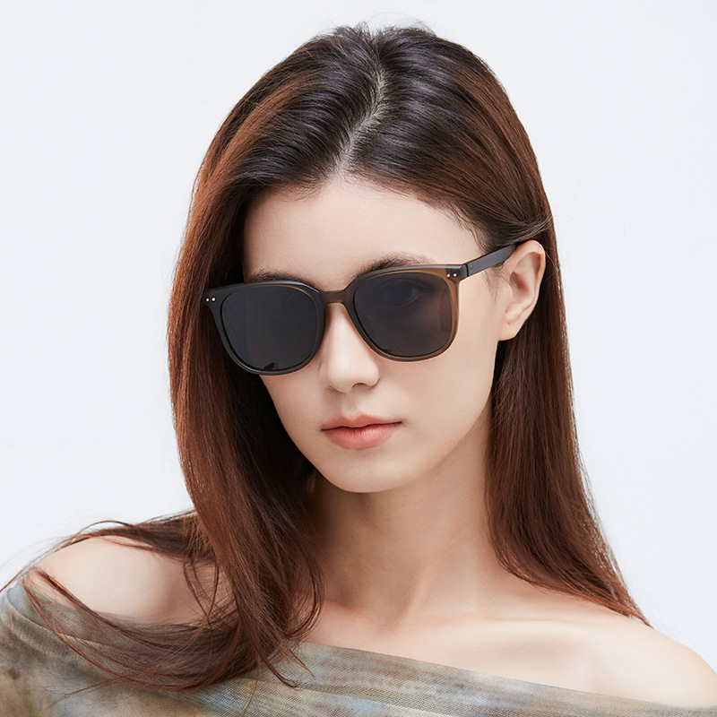 28041 New gm sunglasses horizontal point small frame sweet fresh men and women models can match myopia wholesale polarized sunglasses