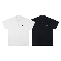 夏季新款潮流两颗松常青小标logo翻领polo衫 男女情侣同款短袖T恤