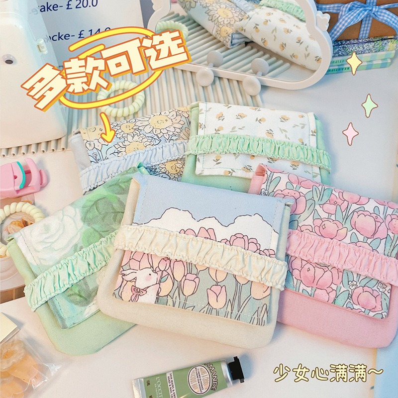 INS tía toalla bolsa de almacenamiento de servilleta sanitaria de gran capacidad estudiante viaje portátil pequeña servilleta sanitaria bolsa mensual