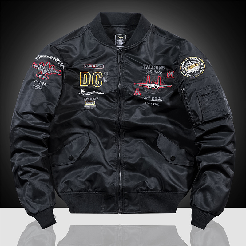 Neu Force MA1 Pilot männer Bestickte Baseball Frühling und Herbst Große Jacke Mantel_voghion.com