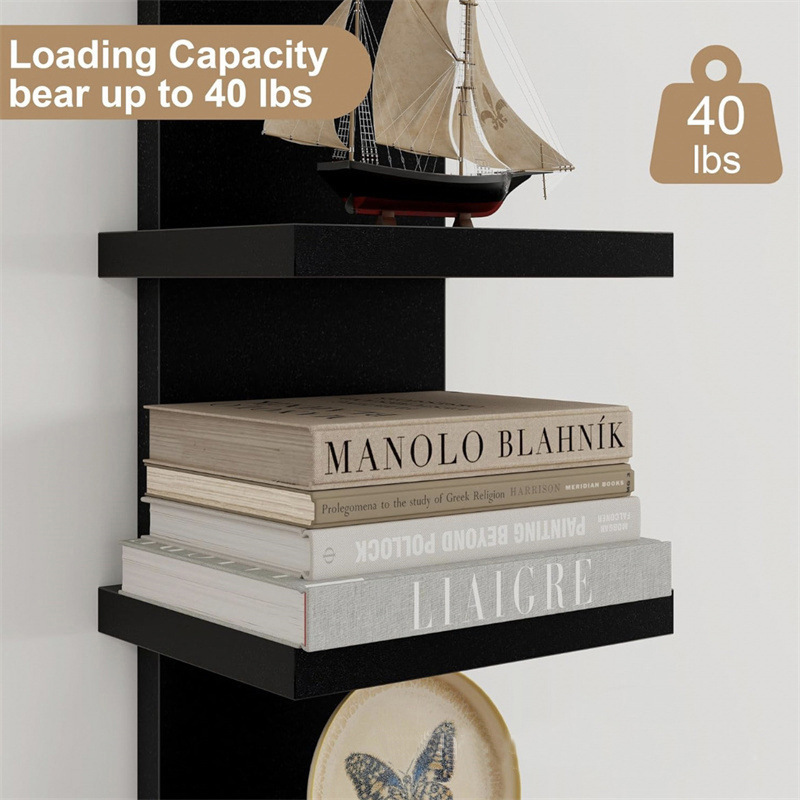 Estante flotante de pared para almacenamiento, estantería para sala de estar, estante de pared simple para dormitorio, librero de pared, estante de almacenamiento de múltiples niveles.
