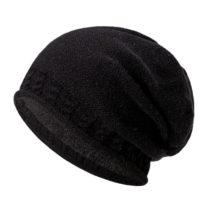Winter New Knitted Men's Outdoor Solid Color Curled and Velvet Warm Wool Fashion Stacked Hat Women_voghion.com