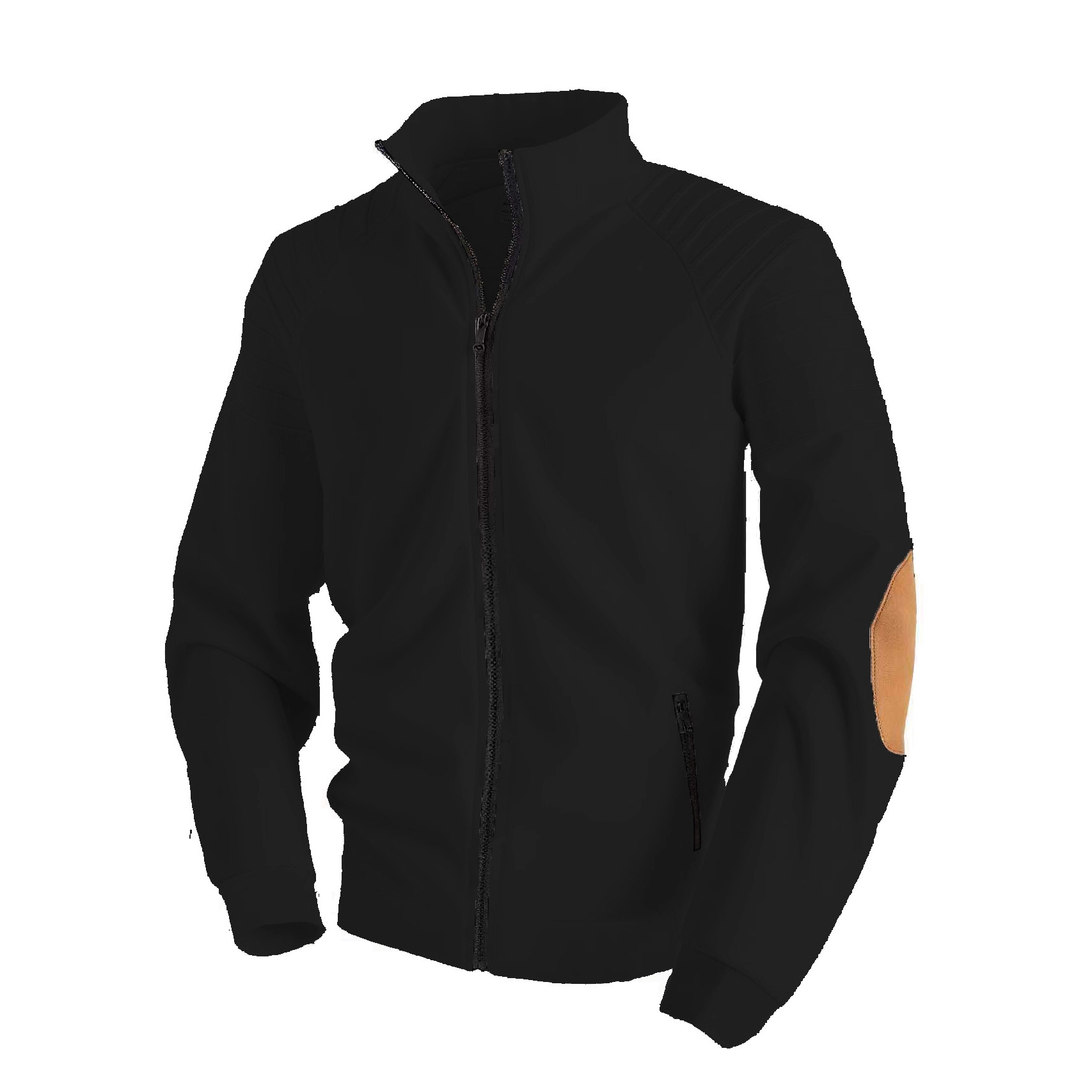 Monochrome Man- European American Stand-Up Collar Zipper For Men, Spring And Autumn Casual Jacket With Arm Pleat Design,_voghion.com