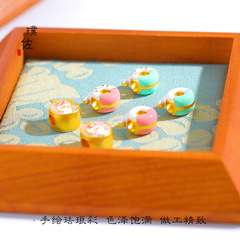 久不掉色越南沙金獨角獸玉桂狗甜甜圈通孔diy配件手鍊手串配飾女