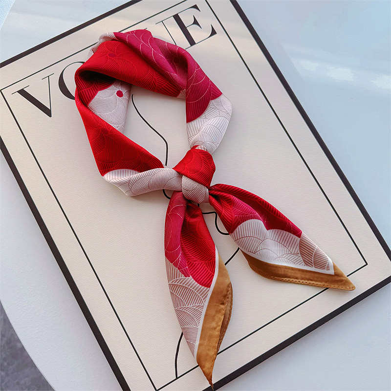 Bufandas de seda para mujeres primavera y otoño bufandas de moda para mujeres bufandas de cuello para maestros y empleados regalos de impresión de lujo ligero