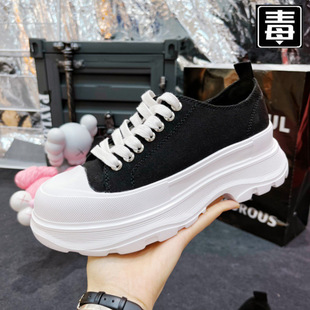 Peter Mcqueen Third Generation Canvas Shoes for Women, Classic Platform Thick-Soled Height-Increasing Dad Shoes, Couple Shoes, White Shoes, Putian