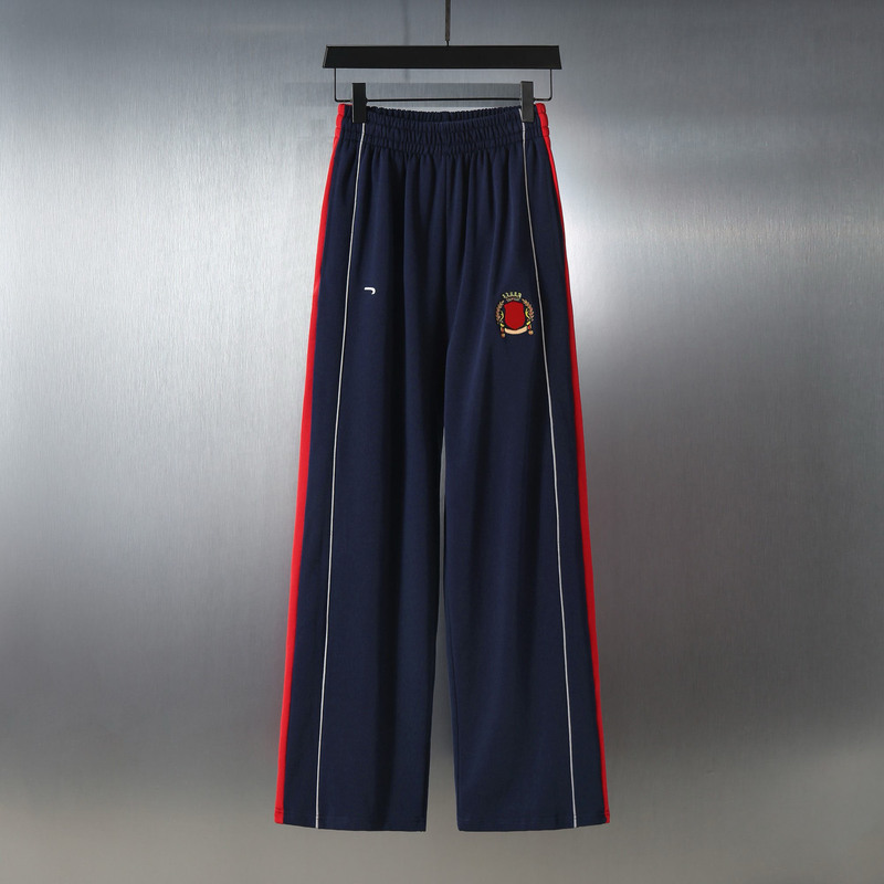 24ss high version B family spring and summer new men's and women's couples red carpet show black and red stitching wide leg pants