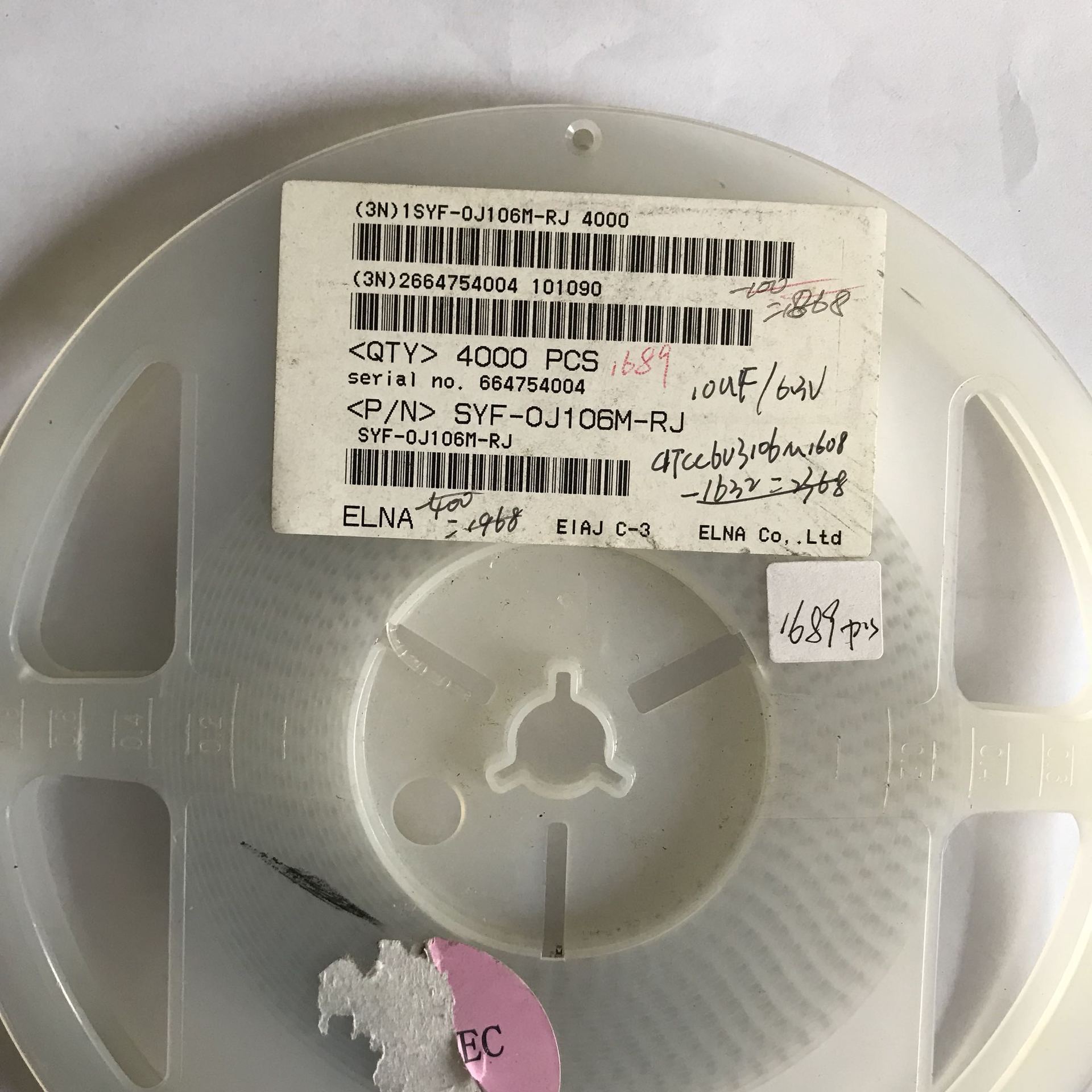 贴片钽电容 SYF-0J106M-RJ 丝印 JA J型 0603 10UF 6.3V 原装现货