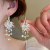 Silver needle, crystal from pearl, retro fresh cute advanced earrings, European style, light luxury style, high-quality style