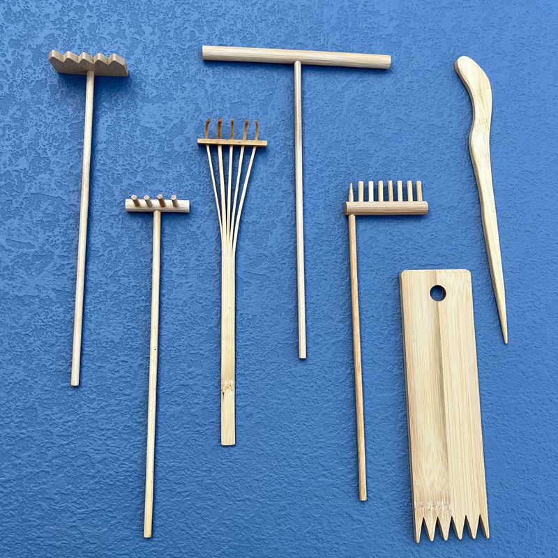 Cross-border mini sand painting small bamboo rake bamboo sand rake sand push sand tray dry landscape suit creative decorative ornaments wholesale Cross-border mini sand painting small bamboo rake bamboo sand rake sand push sand tray dry landscape suit creative decorative ornaments wholesale