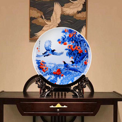 景德鎮陶瓷器裝飾盤子中國風家具飾品玄關客廳電視櫃酒櫃桌面擺件