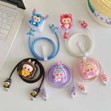 可爱卡通充电头保护套适用于苹果20W英规快充头数据线保护收纳包