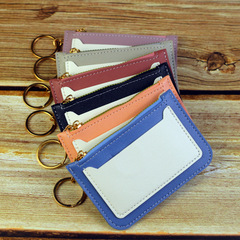 2023女士超薄卡包韓版零錢包卡片包糖果色公交學生銀行撞色pu包包