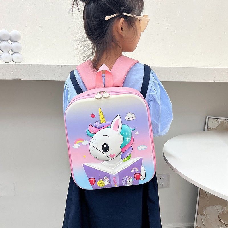 Princesa Elsa mochila de dibujos animados kindergarten bebé 3D duro Shell mochila ligera niños lindo pequeña mochila