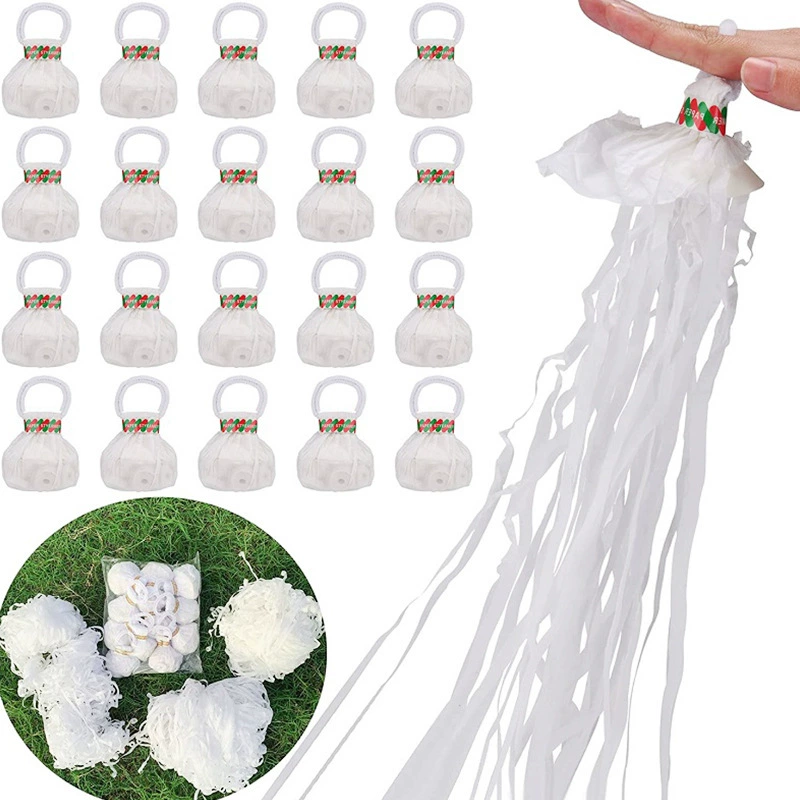 Hand‑pull ribbon streamer, multi‑color, 30 or 360 heads, flame‑retardant option