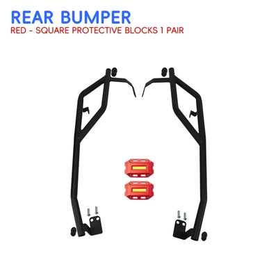 Haojue Tiger Shark VX125 crash: Motorcycle bumper - black-carbon-steel-rear-bumper-red-protective-block