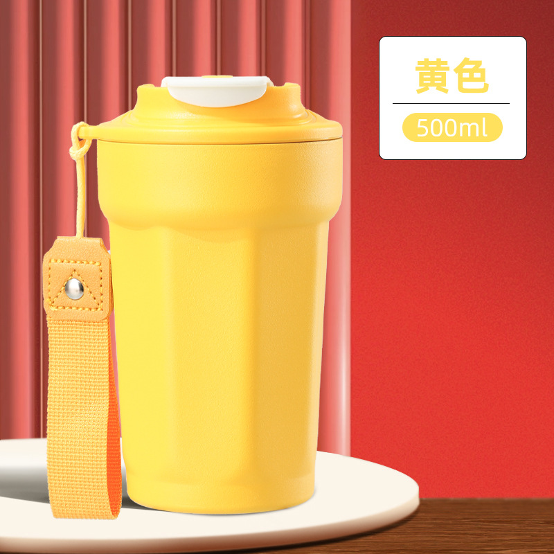 316 taza de café simple de alta calidad, taza de mano al aire libre, taza de aislamiento de vacío de doble capa octagonal