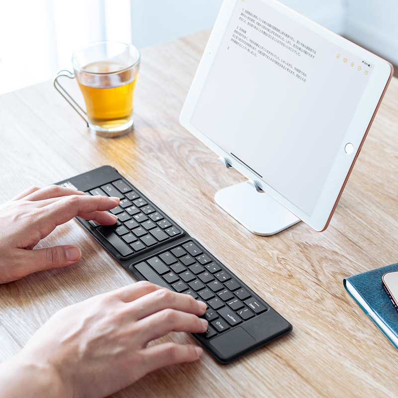 Japan SANWA Bluetooth Folding Keyboard V-shaped Folding Portable with Touch Mouse Tablet PC Universal