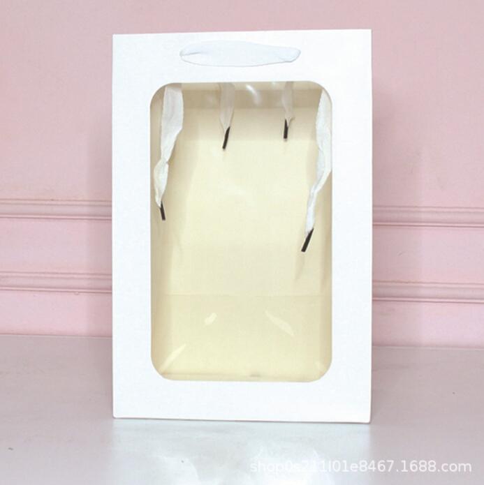 Día de San Valentín ventana bolsa de regalo ventana bolso transparente ramo de flores bolsa de embalaje bolsa de regalo de Navidad