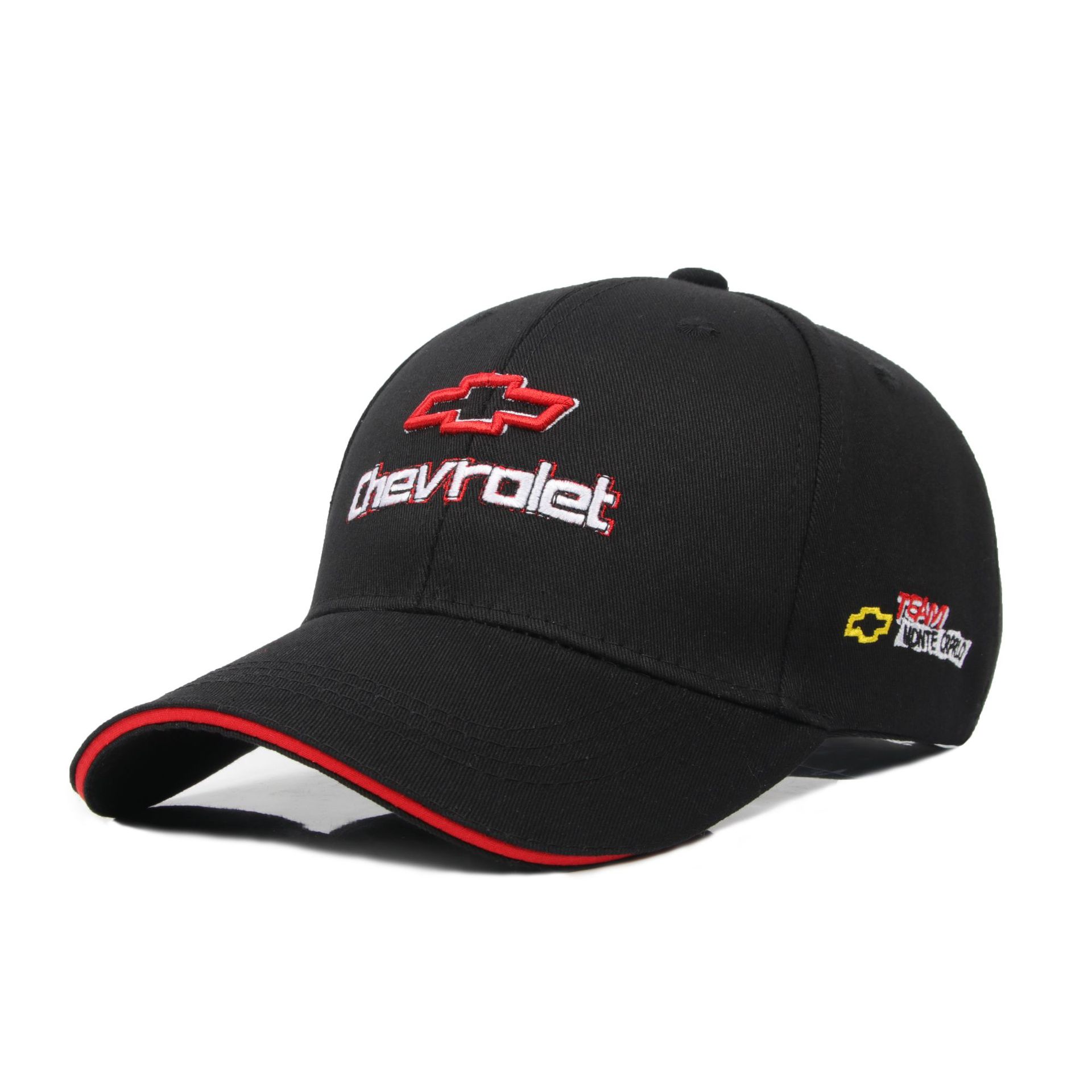 thumbnail image 2 of Gorra de béisbol con logo de coche con letras bordadas de tendencia europea y americana, gorra con visera Chevrolet, gorra de carreras para aficionados al coche F1, gorra negra, 2 of 5