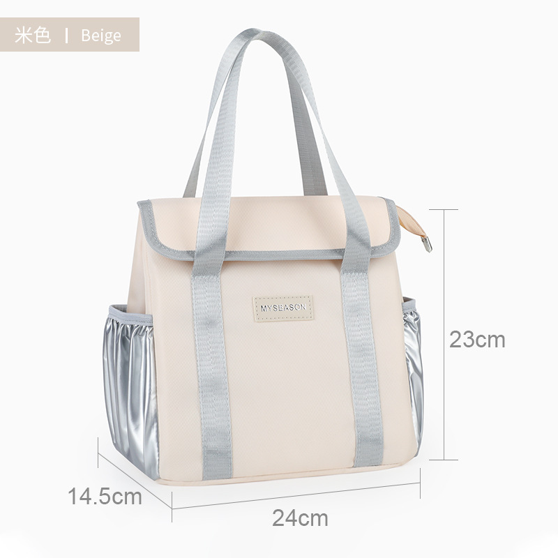 Nueva bolsa de aislamiento térmico portátil de gran capacidad con película de aluminio gruesa bolsa de almuerzo para llevar al trabajo y la escuela bolsa de almuerzo