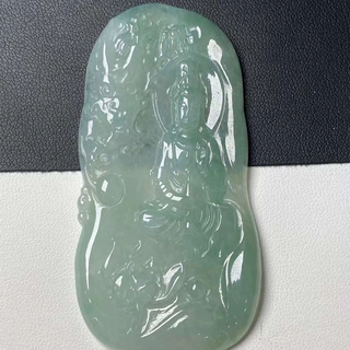 批发天然缅甸翡翠A货 翡翠观音做工细腻翡翠吊坠批发带证书三八节