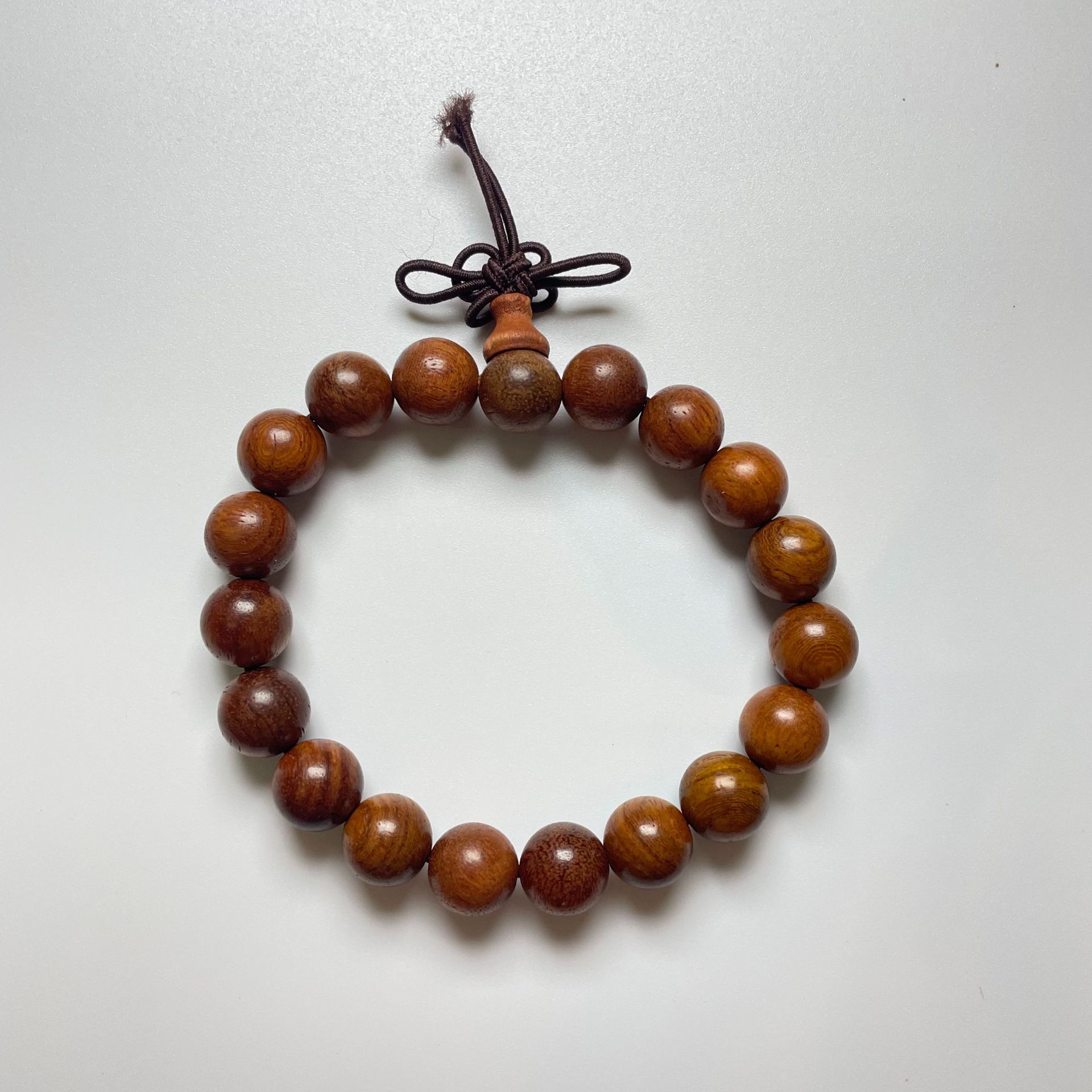 Bracelet Bouddha en perles de bois de rose de Myanmar, style décontracté, avec cordon à la main, Huanghuali_voghion.com