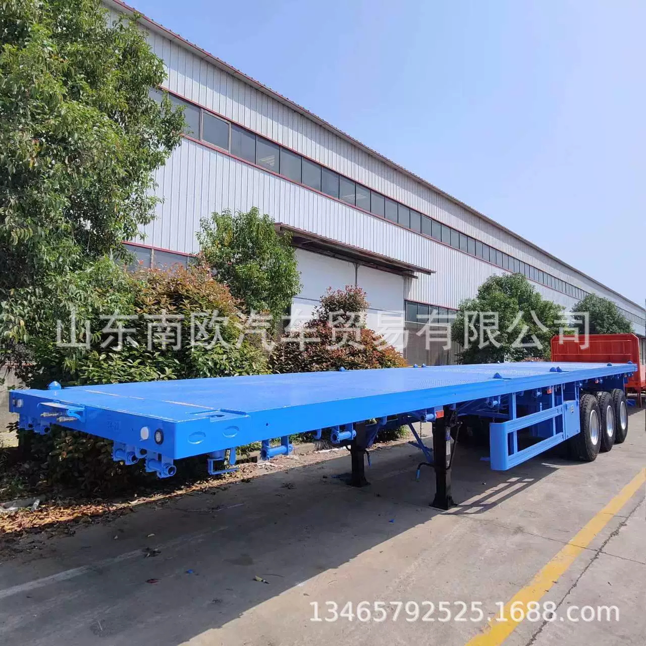 Экспорт плоских полуприцепов для портовых контейнеров, производитель высоких и низких платформ, прямые продажи высоких и низких транспортных полуприцепов.