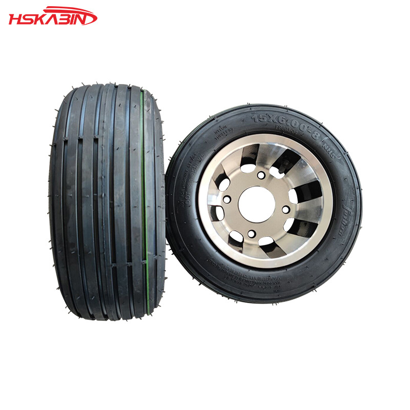 摩托车电动车庆大15X6.00-8寸铝合金轮毂轮胎外胎公路胎