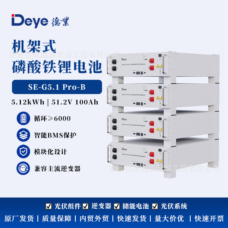 Deye 5.12kwh lithium iron phosphate battery 51.2V 100Ah photovoltaic energy storage lithium battery