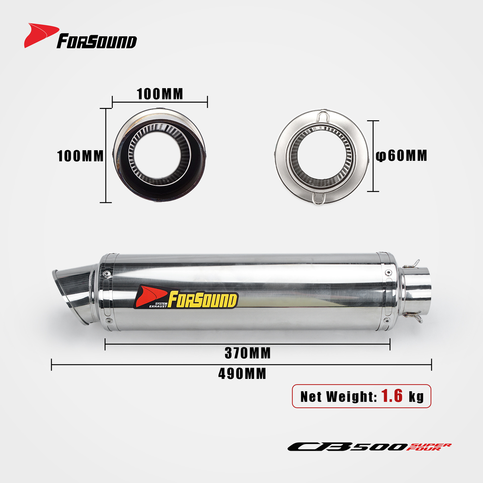 Suitable for HONDA CB500SF modified mid-tail section stainless steel motorcycle exhaust pipe