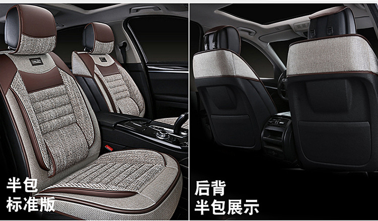 Wholesale All-Inclusive Car Seat Covers, Universal for All Seasons, Anti-Linen Fabric, Full Set of Breathable Car Seat Cushion Covers