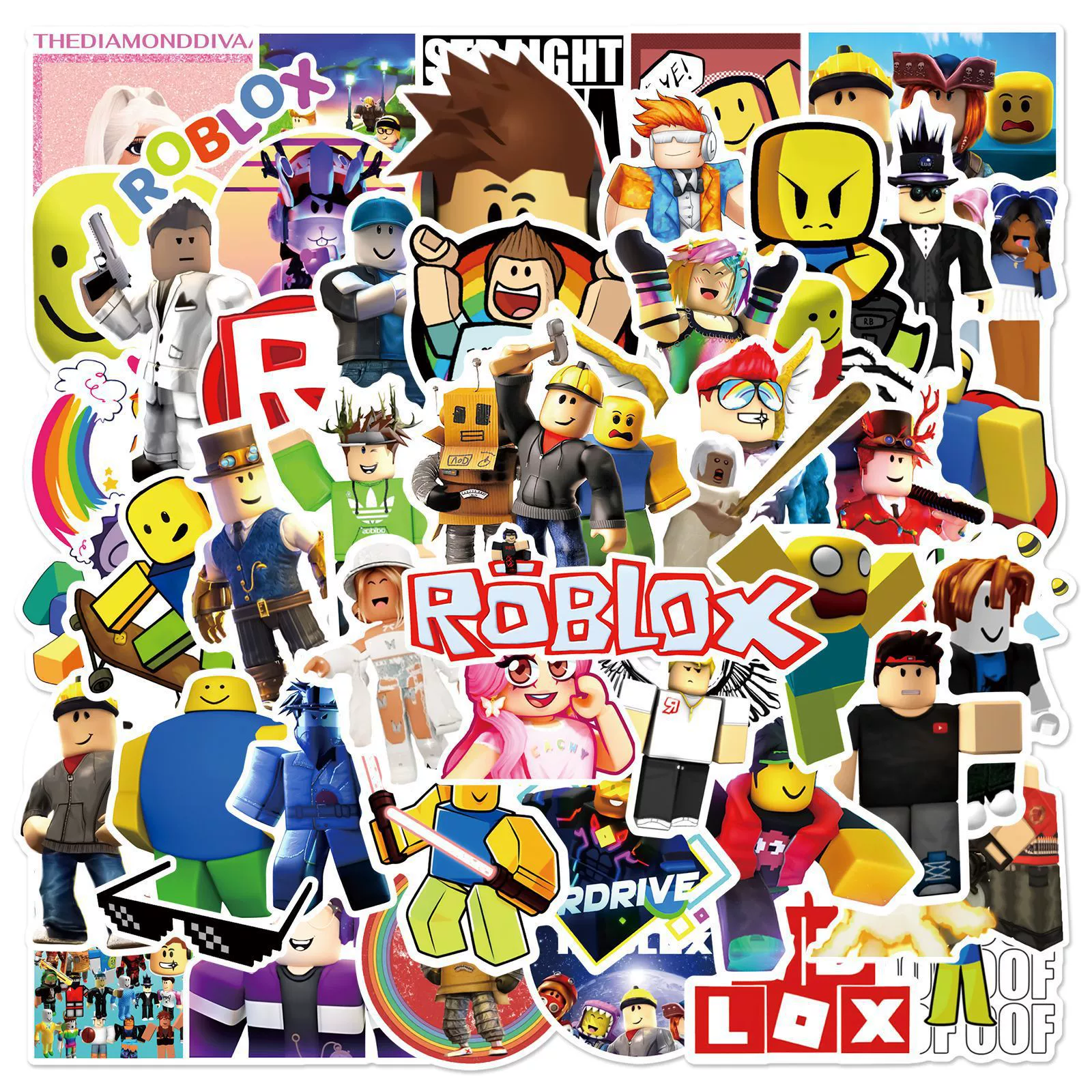 50 ROBLOX Roble Skin Game Graffiti Sticker Skidine Helmet Cup Waterproof Waterproof Paste Different Paste