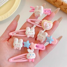 甜美少女小兔子发夹2025新款侧边碎发边夹儿童前额刘海夹子头饰女