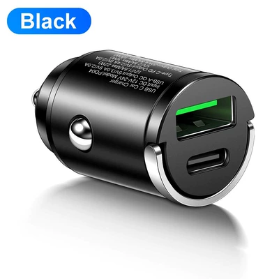 USB C Car Phone – Mobil şarj cihazları - round-head-usbpd-u-port-green