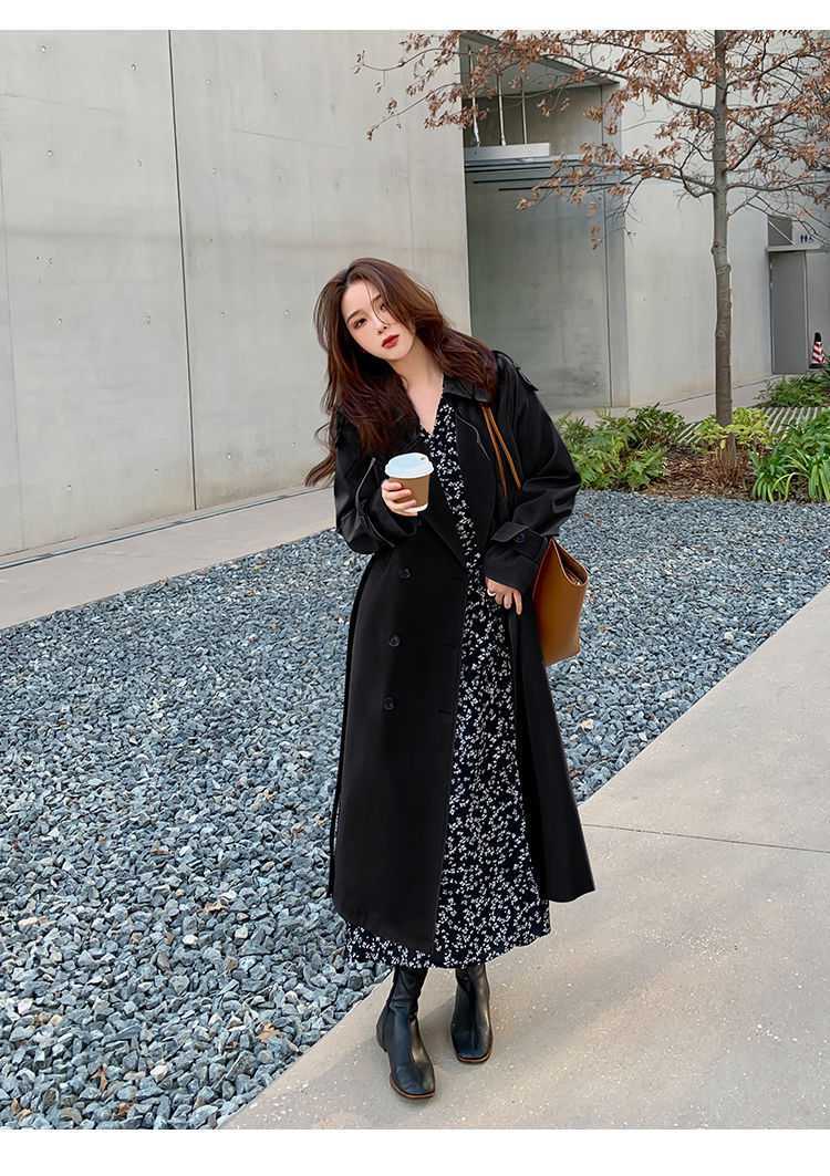 Autumn Winter Woman Long Trench Coat Fashion Korean Streetwear Style Loose Cloak Casual Elegant Thin Women's Windbreaker Coat