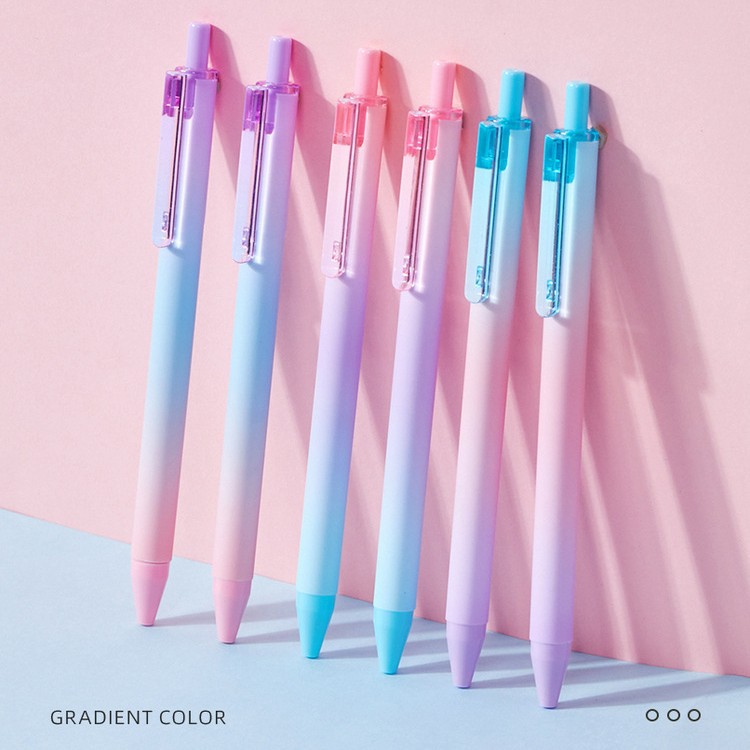 Amazon's New Gradient Ballpoint Pen Smooth Multi-Color 0.7 Medium Oil Pen Push-Type Office Cute Ballpoint Pen