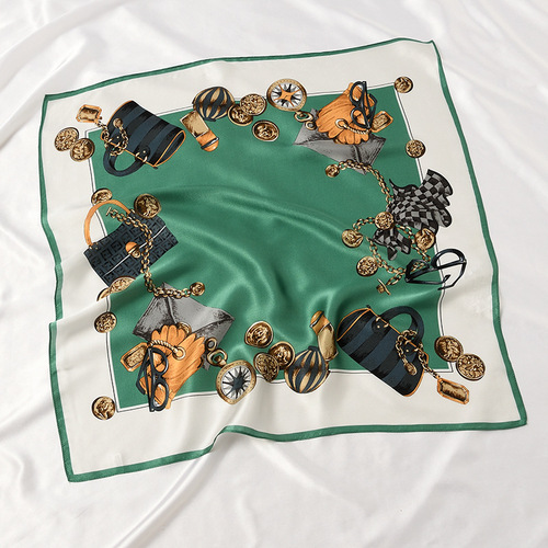 70cm Hangzhou Silk Women's Spring and Autumn Korean Version Versatile Scarf Small Scarf Real Silk Mulberry Silk Scarf Small Square Scarf