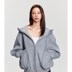 3662# RAPPEYE 潮牌美式重磅连帽拉链开衫外套明辑线廓形卫衣