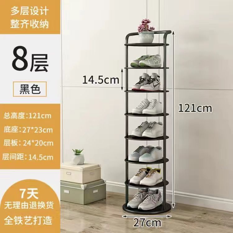 Estante de zapatos simple puerta doméstica almacenamiento multicapa ahorro de espacio pequeño estante de zapatos estrecho robusto armario de zapatos de hierro forjado