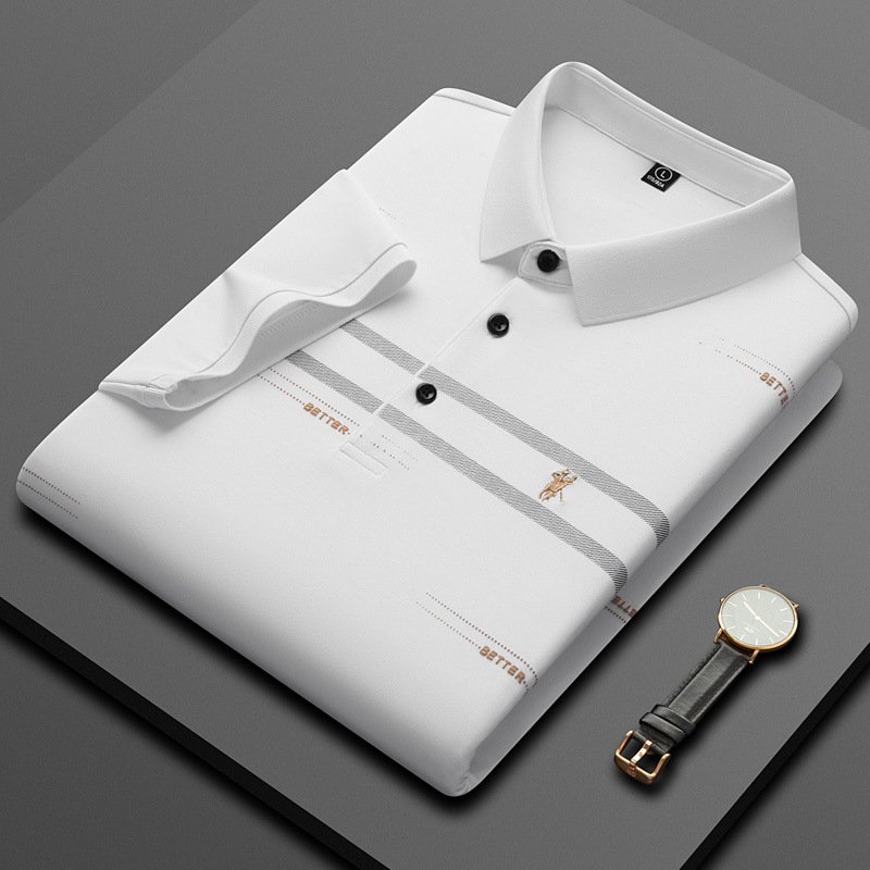 Herren Poloshirt Aus Seide Und Baumwolle Für Den Sommer_voghion.com