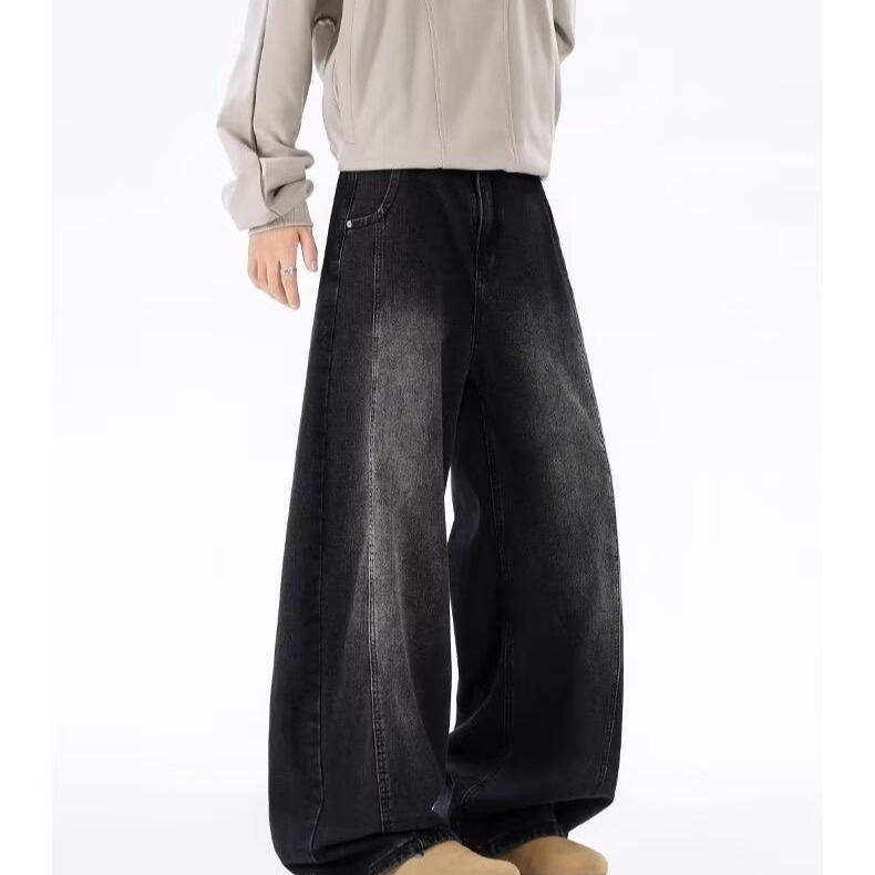 Men's Clothing Men's Curved Blade Jeans Trendy Retro Edgy Style Straight Leg Flared Trousers Clean Fit Spring Summer_viptrois.com
