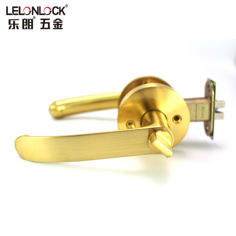 Lelang puerta interior de tres polos manija de la cerradura de baño cerradura de la puerta de canal multi-color opcional Mute cerradura de la puerta con llave