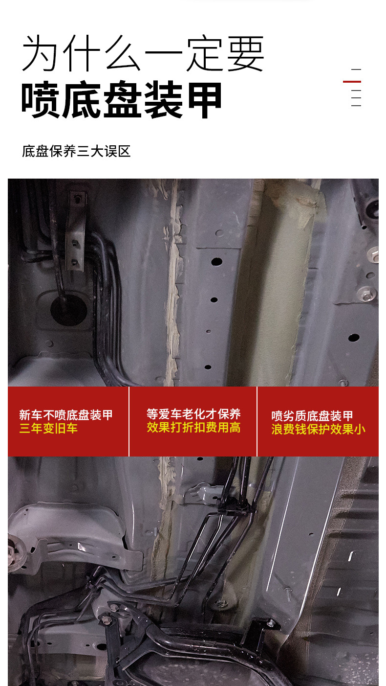 Car chassis armor self-spraying site anti-rust paint sound insulation glue armor resin side skirt side grain glue anti-corrosion
