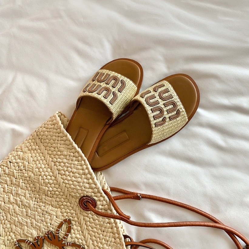 QSDD Летний вечерний ветер Amiao Home праздник букет плоский пляж досуг буксир женские туфли сандалии