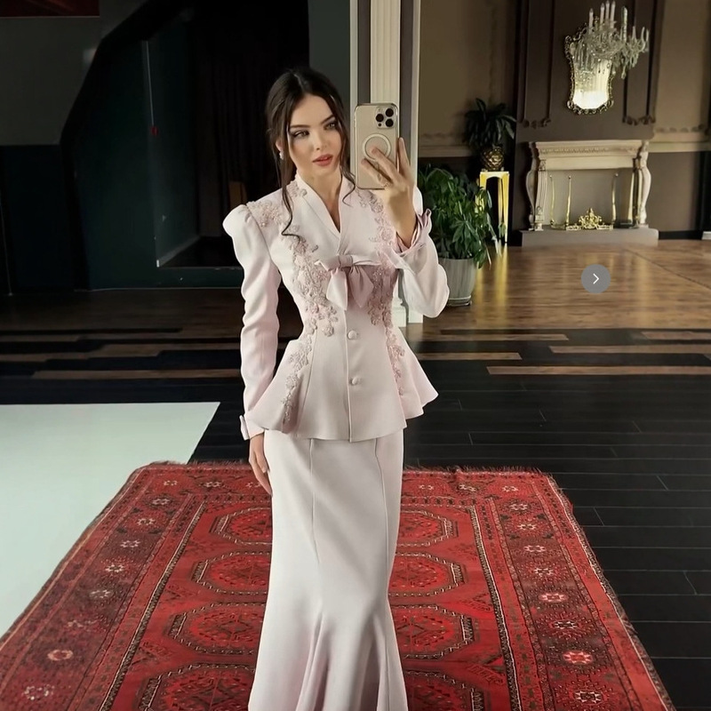 2025 Autumn New Aliexpress Amazon Cross-Border European and American Design Export French Celebrity Stereo Flower Suit· 2025 Autumn New Aliexpress Amazon Cross-Border European and American Design Export French Celebrity Stereo Flower Suit·
