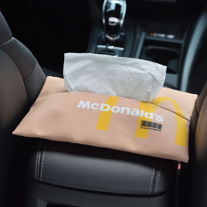 クリエイティブな麦門かわいい車載ティッシュボックス吸引紙箱自動車防水式ティッシュカバー掛け袋サンシェード|undefined