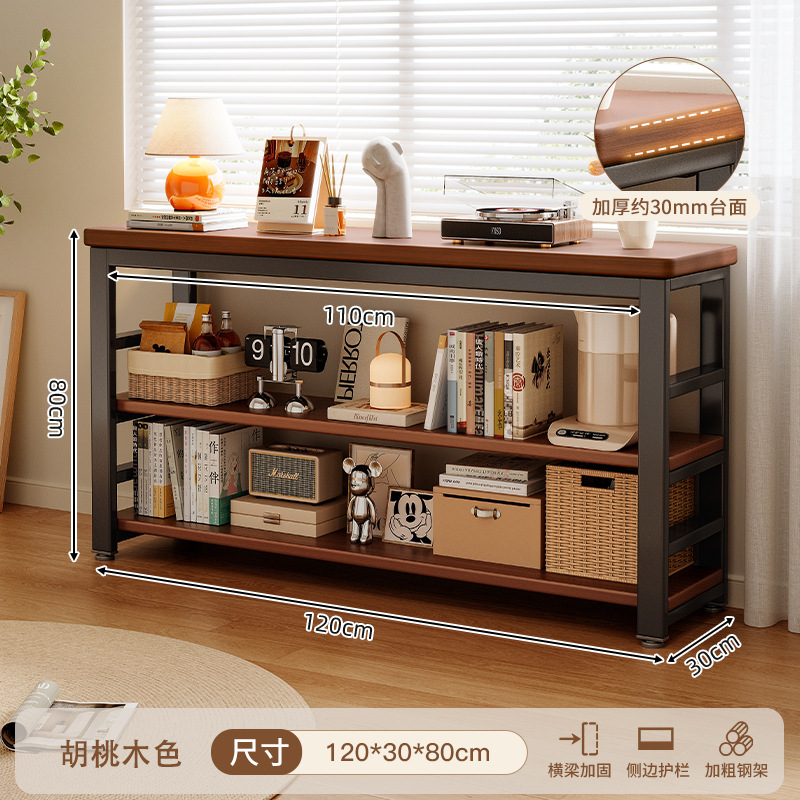 Estante de libros de piso integrado contra la pared hogar multicapa hierro forjado libro de dibujo estante de almacenamiento gabinete de oficina